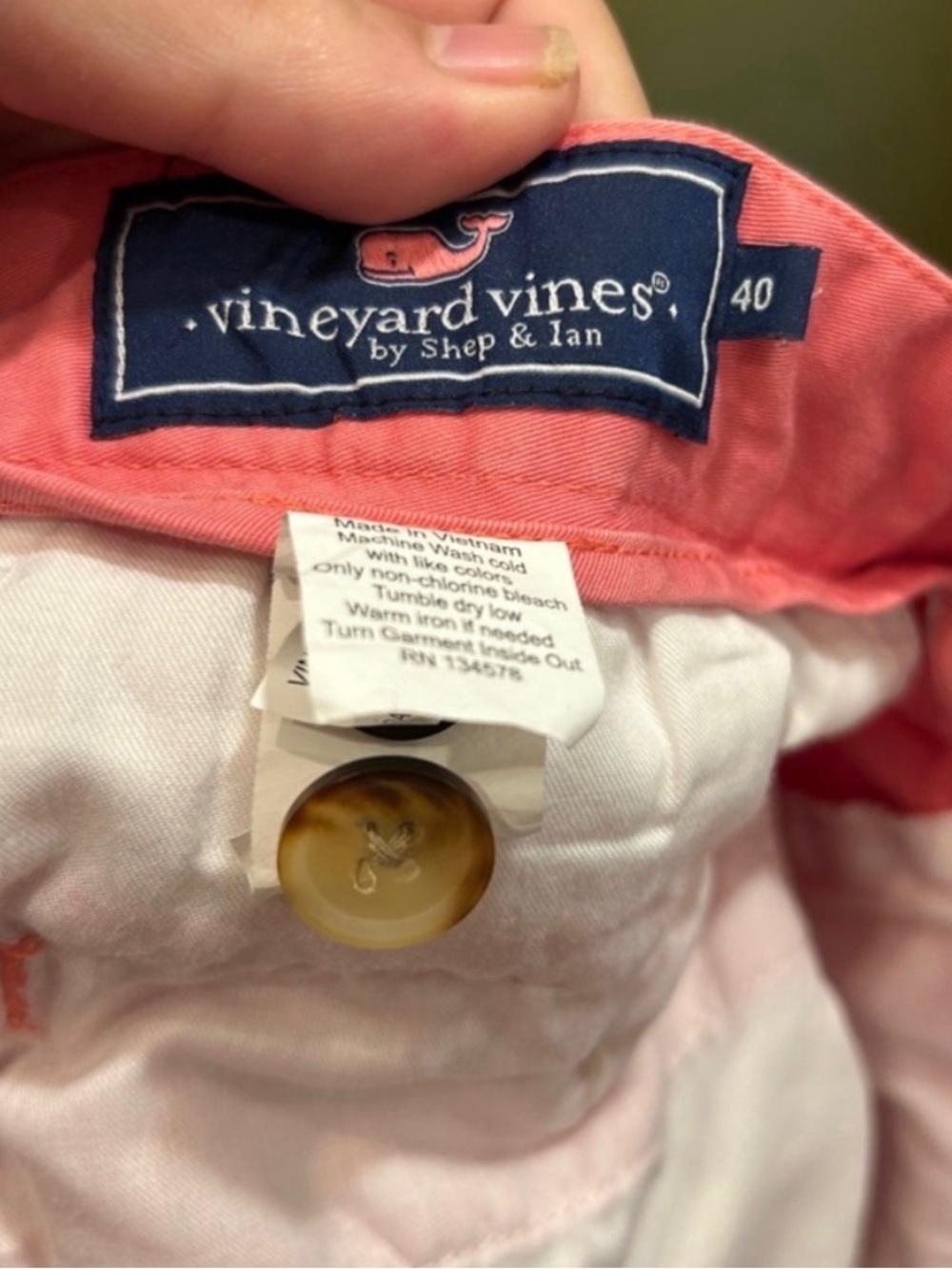 Vineyard Vines Men's Coral Pink Flat Front Shorts - Picture 3 of 4